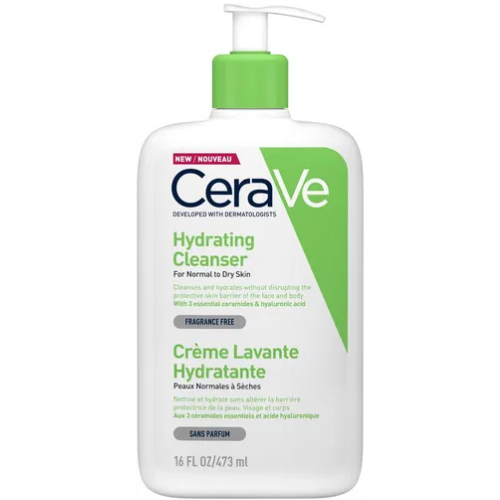 CeraVe - Limpeza hidratante de 473 ml para limpeza diária, pele seca a normal